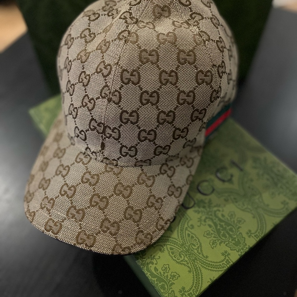 Gucci Brown Monogram Baseball Hat